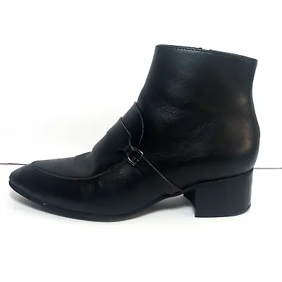Novacas Vegan Womens Boots Black Buckle Detail Size 7.5 Eu 38 • $30