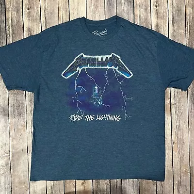 Metallica Ride The Lightning Shirt 2XL Mens Blue Tour Concert Merch Promo Metal • $17.46