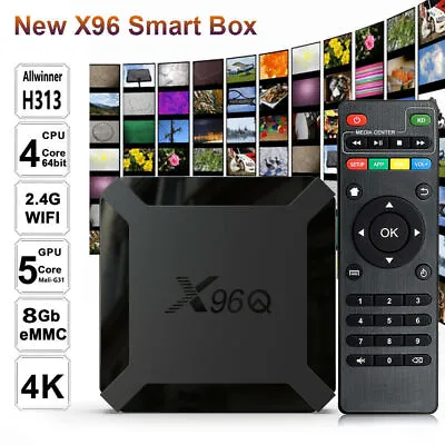 Smart TV Box 4K 1+8GB/16G HDMI Quad Core WIFI Android 10 Media Player Streamer • £26.89