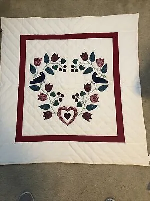 VINTAGE Appliqué Small Quilt Table Topper/Wall Hanging From Kutztown PA Fair • $80