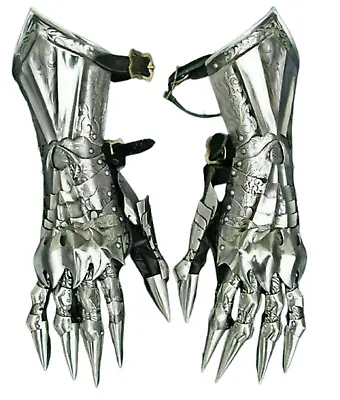 £115.50 • Buy Medieval Gauntlet Knight Armor Gauntlet Hand Gloves LARP Battle Warrior Costume