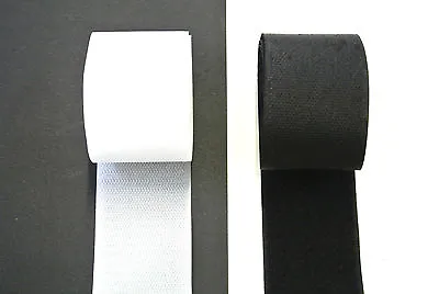 Sew On Hook And Loop Tape White Black Interlocking Tape X1 X2 X5 X10 X25 Metres • £3.50