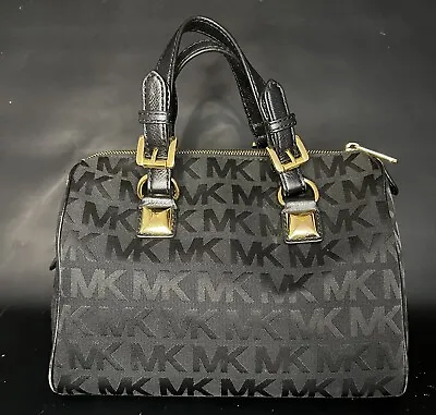 EUC Michael Kors Grayson Monogram Satchel - Black Leather Trim • $99