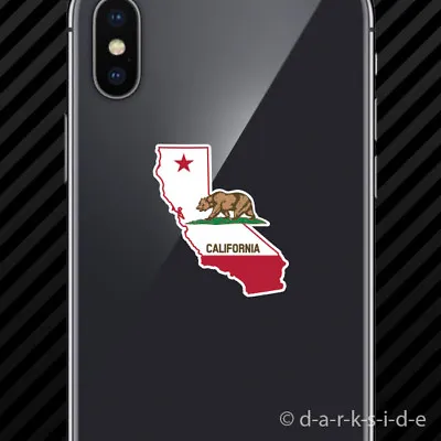 (2x) California Flag State Shaped Cell Phone Sticker Republic CA California • $3.99