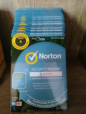 £8.49 • Buy Norton Security Deluxe 3 Device`s 1 Year | Include VPN | Package