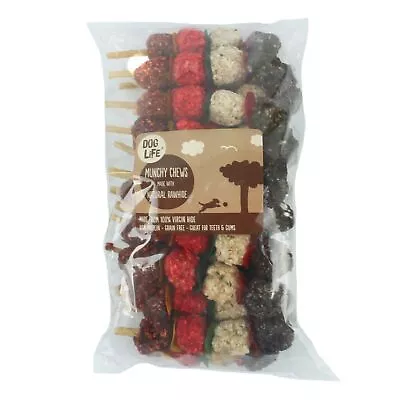 BEEF RAWHIDE KEBAB Munchy Sticks Dog Treat Natural Chewing Action Teething Puppy • £18.99