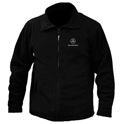 Mercedes Logo Embroidered Anti Pill Full Zip Fleece Jacket Work Sport Outdoor • £28.99