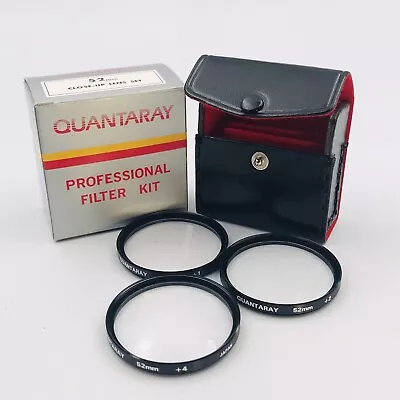 Quantaray Professional Filter Kit 52mm Close-up Lens Set +1 +2 +4  W/ Case • $12.99