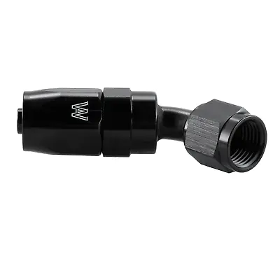 AN -6  6AN 45 Degree Fast Flow Stealth Black Hose Fitting Alu • £9.99