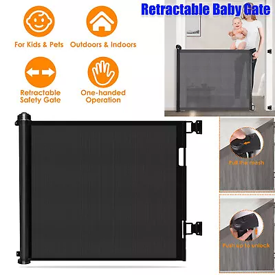 1.4/1.8M Retractable Safety Gate Guard Children Baby Pet Dog Stair Doorways Door • $48.89