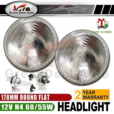 Headlight Kit Semi Sealed Headlamps With Super Bright H4 60W/55W 7  Round 178mm • $39.72