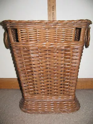 Antique Vintage Heywood Brothers Wakefield Chicago Wicker Basket Wood Bottom • $199.99