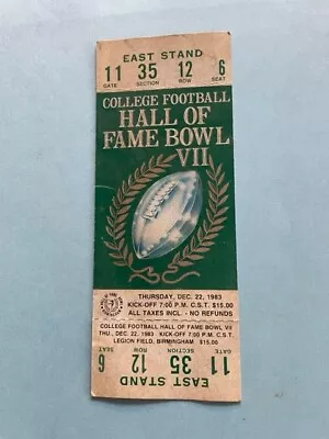 Collectible 1983 College Football Hall Of Fame Football Bowl VII Ticket KY Vs WV • $21.99