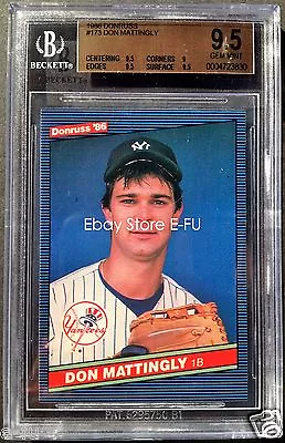 1986 Donruss #173 DON MATTINGLY Graded BGS 9.5 Gem Mint Tough To Grade Yankees • $349.99