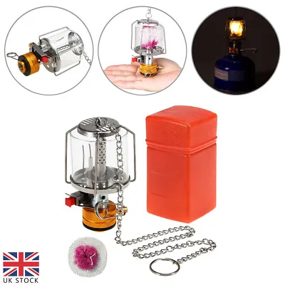 Outdoor Gas Lantern Piezo Ignition Mini Gas Tent Lamp Light For Hiking Camping • £17.27