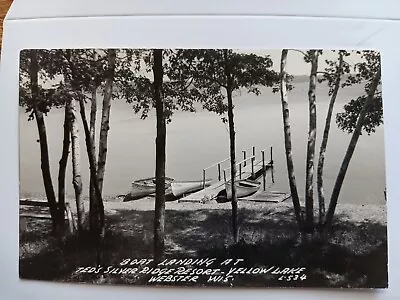 Vintage B/W Postcard:Boat Landing At Ted's Silver Lake Resort Webster WI. L534 • $0.99