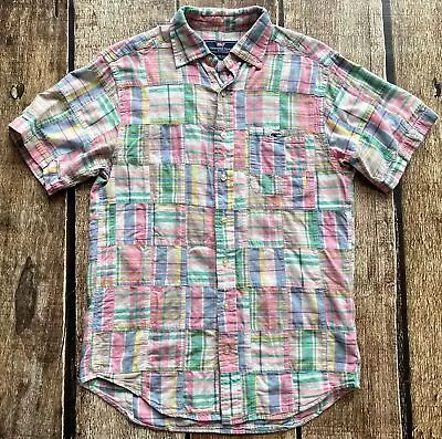 Vineyard Vines Tucker Shirt Madras Pastel Patchwork Shirt Mens Size Small Euc • $29.99