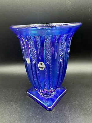 Vintage Fenton Cobalt Carnival Lance Vase Verlys Mould Iridescent Glows • $80