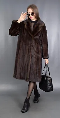 2457 Superior Real Mink Coat Luxury Fur Jacket Long Beautiful Look Size Xl • $279