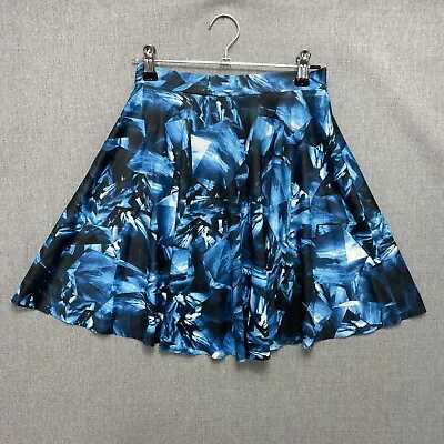 Black Milk Skirt Womens Sixe XS Blue Mini Skater  Abstract Stretch Y2K 90s 5147 • $29.99