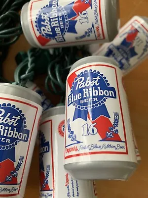 Pabst PBR Mini Can Party String Lights For Man Cave Bar Pool Tiki Plug In • $36
