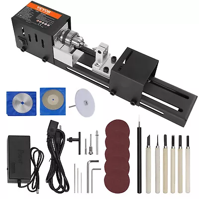 VEVOR Mini Lathe Machine 24V 96W Mini Wood Lathe Tools 2.76 In X 6.3 In 7 Speeds • $45.19