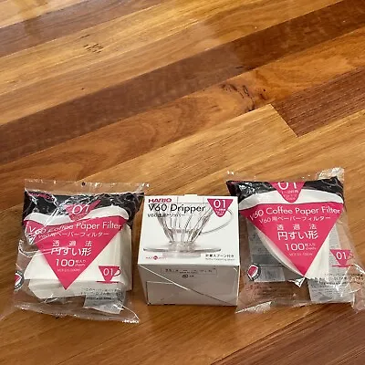 Hario V60 Dripper & 2 Packets Of  Coffee Paper Filters • $41