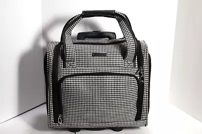 London Fog Under Seat Bag Carry On Travel Luggage 15” Abbey Iii Houndstooth Euc • $64.95