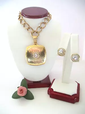 Brighton  VERSAILLES SUISSES  Gold Necklace-Earring Set (MSR$196) NWT/Pouch • $140