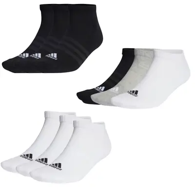 Adidas Mens Womens Fully Cushioned 3 Pairs Sports Ankle Trainer Socks UK Size • £10.97