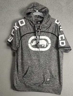 Ecko Unltd Hoodie Adult Extra Large Gray Graphic Rhino Logo Short Sleeve Mens • $47.96