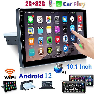 10.1  Single 1Din Touch Screen Car Stereo Radio For Apple Carplay Android Auto U • $68.99