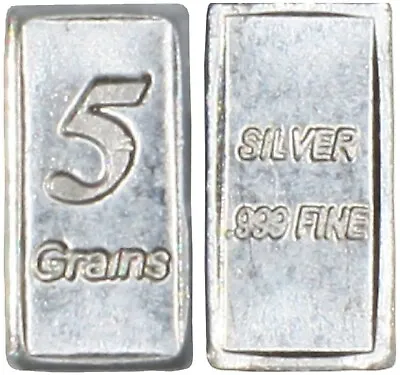 $4.89 • Buy Pure Solid .999 5gn Silver Bar Bullion Precious Metals Real Scrap Jewelry Coins