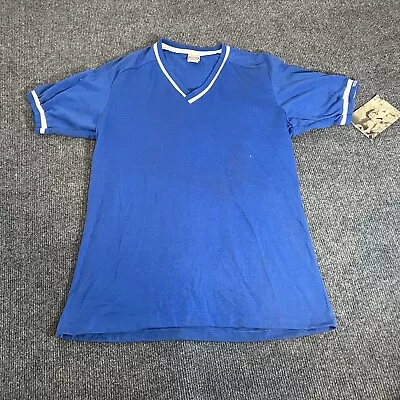 Vintage 80's Werner Roth Sportswear Blue Large Deadstock Shirt • $8.75