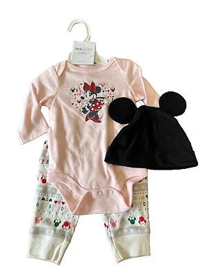 NWT Disney Jumping Beans Baby 3 Pc Set Minnie Mickey Mouse • $14.99