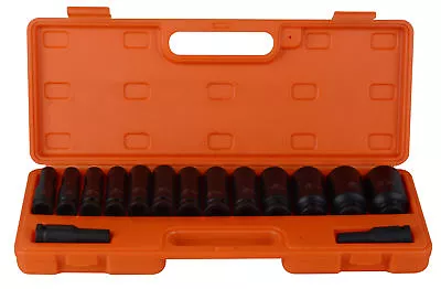 $45.55 • Buy 15pcs 10-32mm 1/2  Impact Socket Set Metric Imperial Drive Air Garage Deep AU