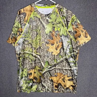 Under Armour Mossy Oak Tshirt Men's Large Camouflage Scent Control Obsession  • £16.82