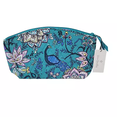 Vera Bradley GRAND TRAVEL COSMETIC Bag In Peacock Garden Cotton Case NWT $55 • $22.50