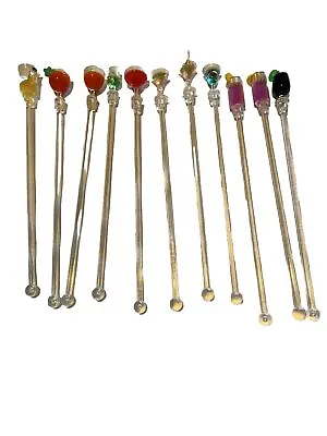 Vintage Cocktail Stirrers (Lot Of 11) Swizzle Sticks  9  Martini Daiquiri • $14.99