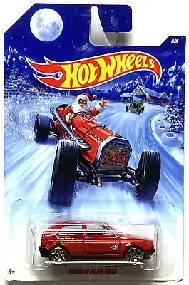 2014 Hot Wheels 8/8 Holiday Hot Rods VOLKSWAGEN GOLF Red SHIPS IN PROTECTOR • $14.98