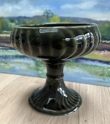 Vintage Dartmouth Pottery England Green Bowl Pedestal Vase BonBon Dish No.223 • £12