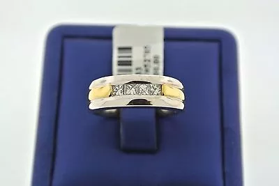 Men's 14k Two Tone Gold 0.50 CT Diamond Wedding Band 10.4gm Size 9.25 • $1695