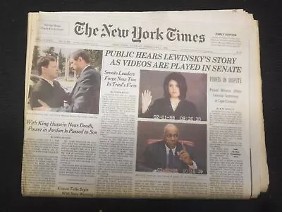 1999 Feb 7 New York Times Newspaper - Public Hears Lewinsky's Story - Np 6990 • $30