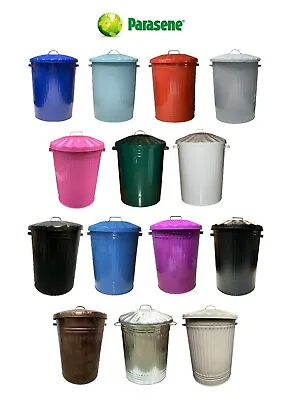 90l Metal Garden Waterproof Vintage 90 Litre Coloured Waste Rubbish Dustbin Bin • £22.99