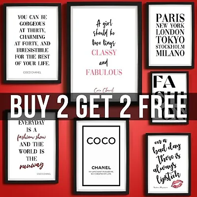Designer Fashion Posters Quotes Wall Art Inspirational Text Poster Prints • £2.95