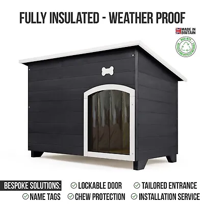 Outdoor Dog Kennel / House Winter Weather Proof Insulated - XL Black 303 • £299.99