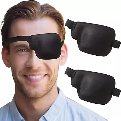 2Pcs 3D Eye Patches For Adults Adjustable Medical Eyepatch For Lazy Eye Large  • $10.22