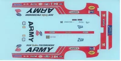 Yesteryear Army 74 Vega F/C Don Prudhomme Drag Decal • $14