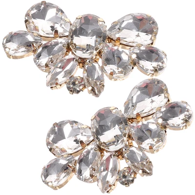 £5.26 • Buy  2 Pcs Sparkly Shoe Clips Removable Shoe Buckle Crystal Shoe Clips Wedding Shoe