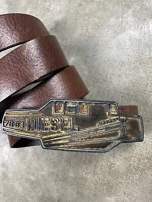 Vintage Italy Diesel Leather Belt Brown Distressed Y2K • $25.61